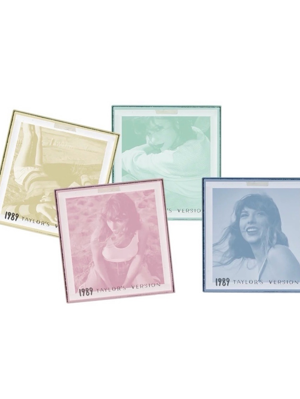 Colored Square Photo Frame Set - Pastel Yellow, Mint, Pink, Blue